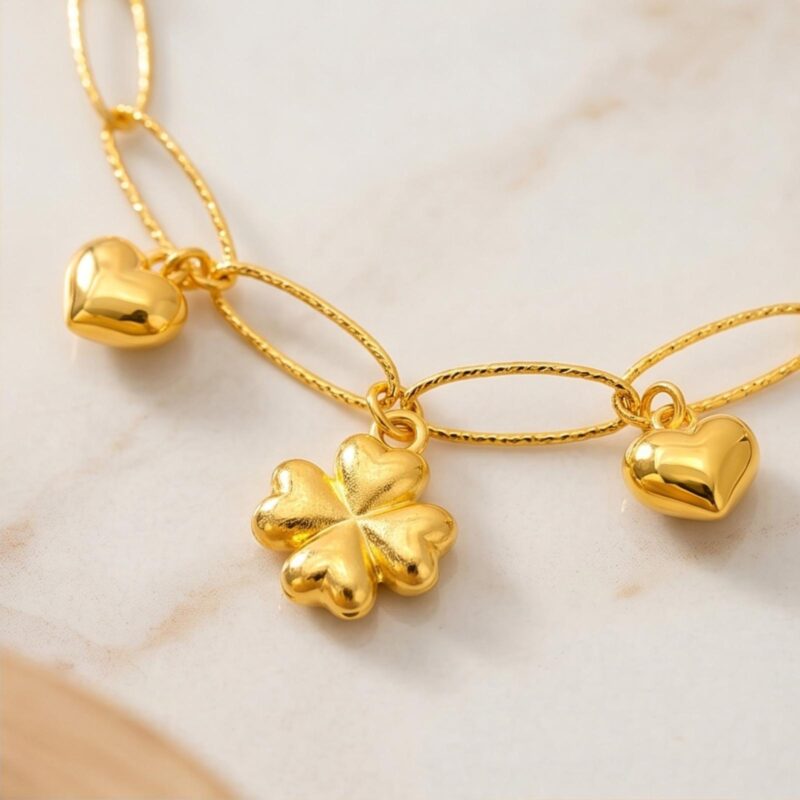 Alternative view of Discover the Radiance of Purity: Elegant 21K Gold Lightweight Bracelet Crafted for Everyday Glamour