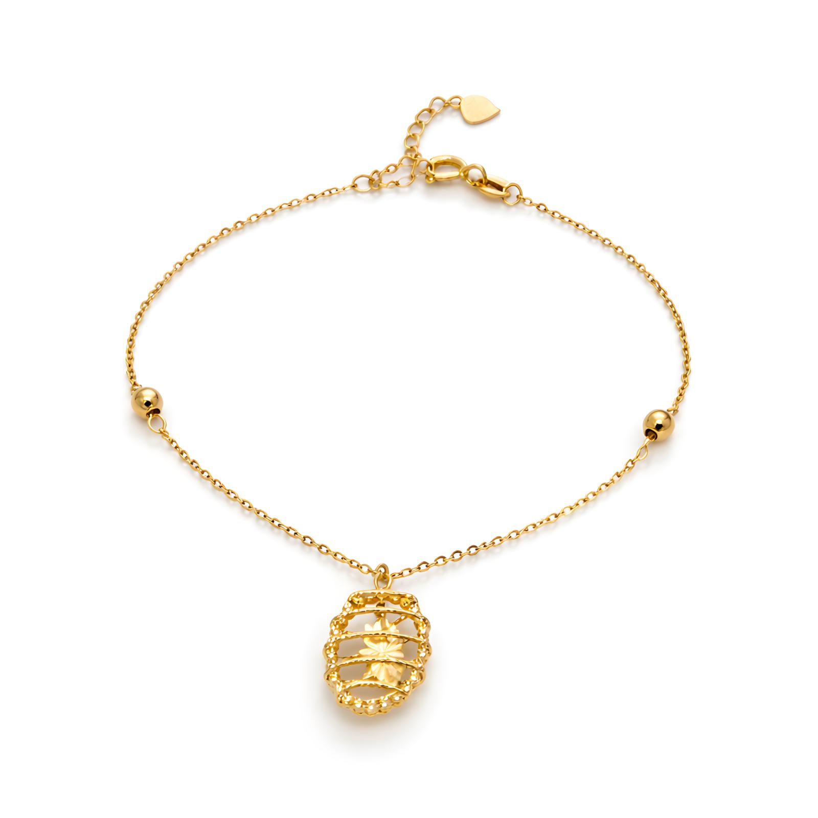 Nature-Inspired Grace Floral 22kt Yellow Gold Bracelet - Image 6
