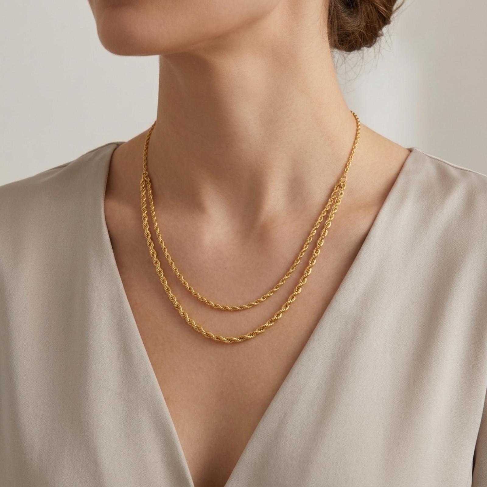 Pure Brilliance in 21K Yellow Gold: A Lightweight Necklace Crafted for Everyday Luxury - Image 3