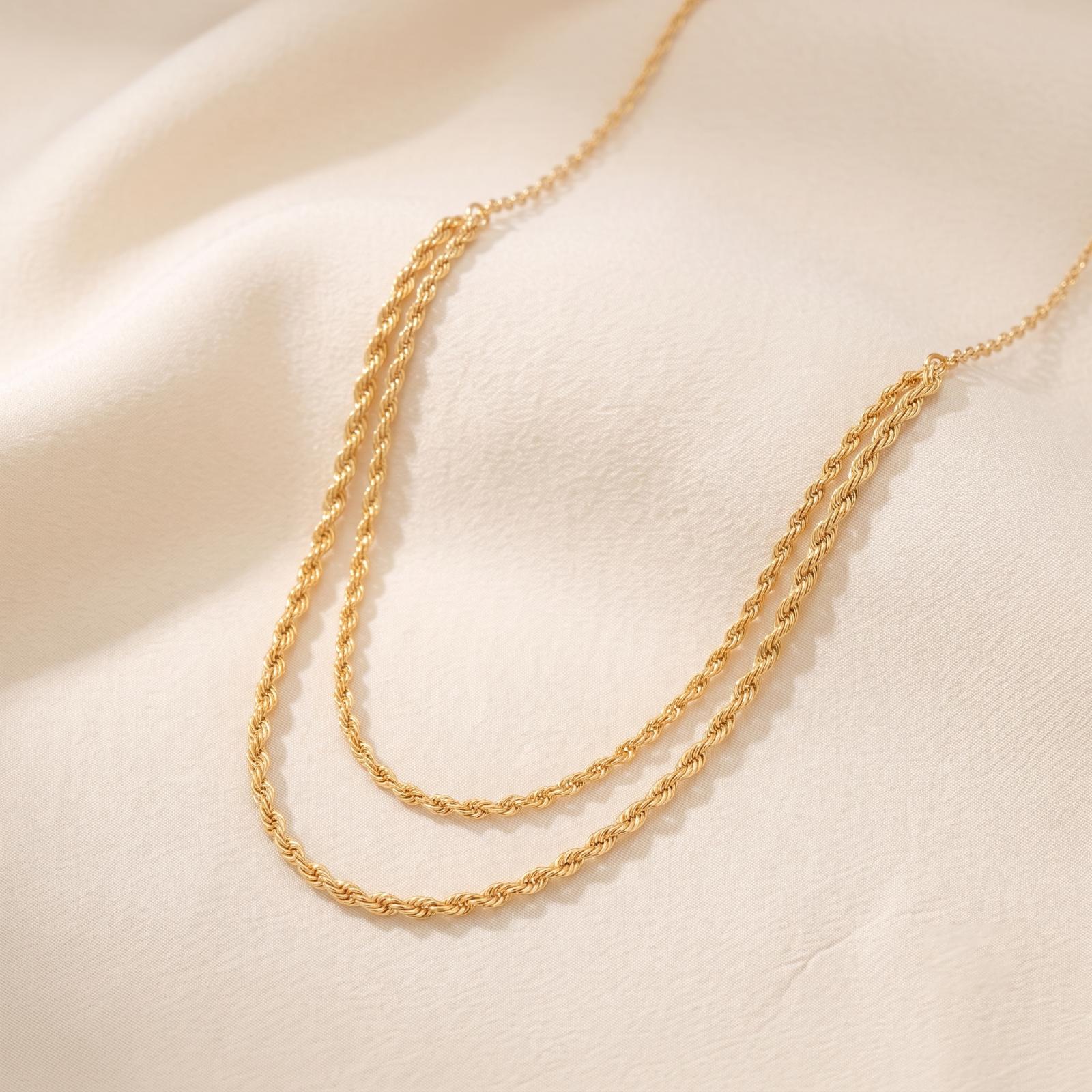 Pure Brilliance in 21K Yellow Gold: A Lightweight Necklace Crafted for Everyday Luxury - Image 2
