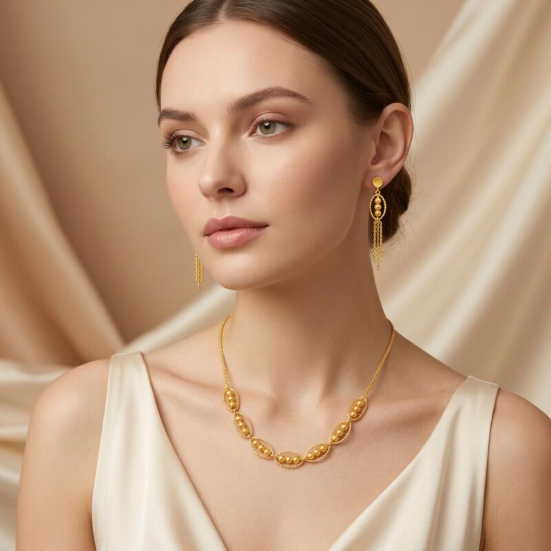 Alternative view of Elegance Redefined  Stunning 21K Gold Necklace Sets at Bafleh Jewellery