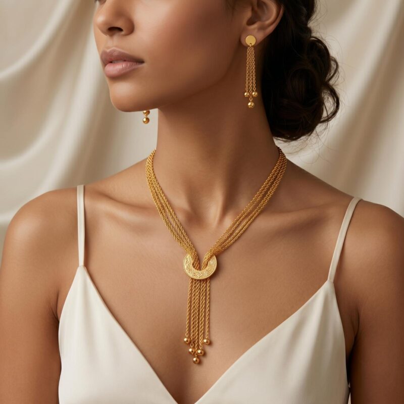 Alternative view of The Perfect Gift 21K Gold Necklace Sets from Bafleh Jewellery