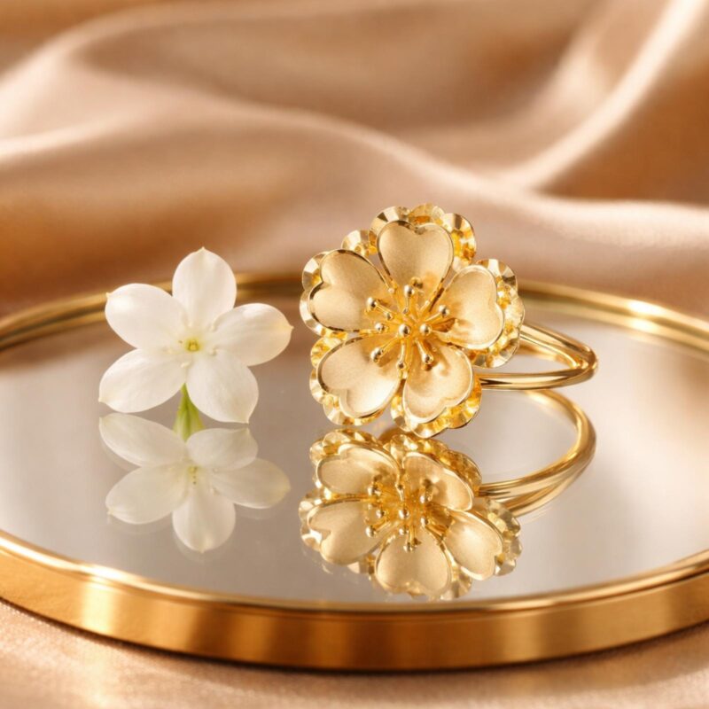 Alternative view of The Art of Floral Luxury in 22KT Beautiful Gold Ring