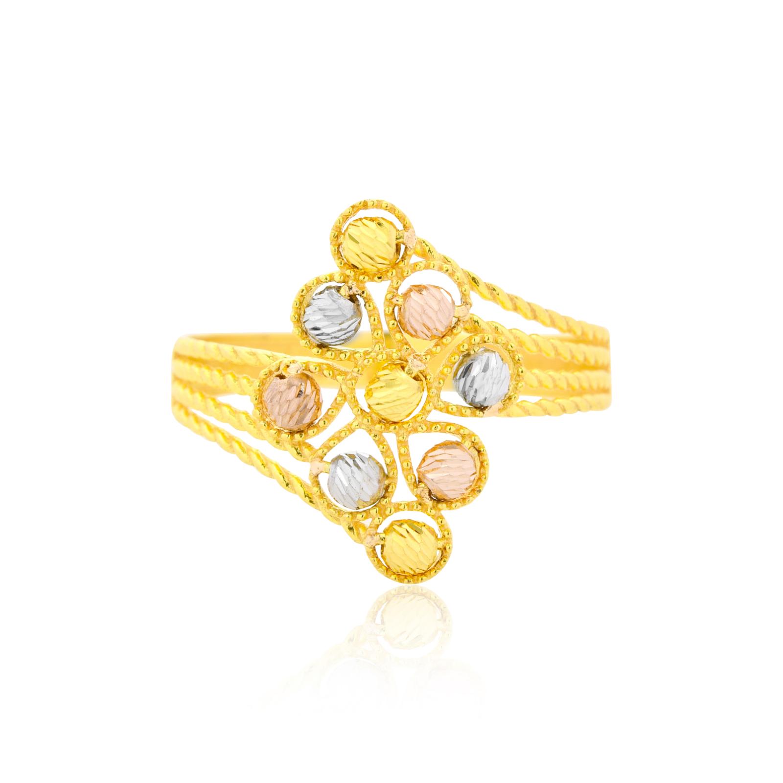 An Icon of Luxury in 21K 3 Tone Gold Ring - Image 2