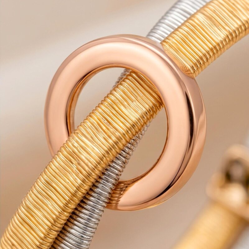 Alternative view of Timeless Beauty in Three Tone 18K Spring Rings at Bafleh Jewellery