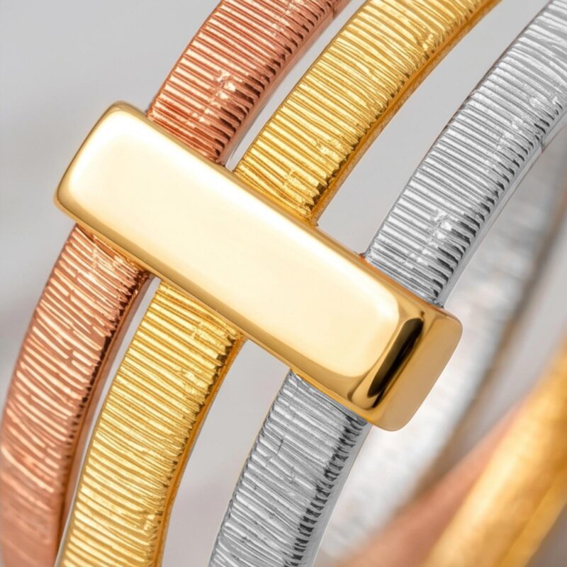 Alternative view of Discover the Exclusive Three Tone 18K Spring Ring Collections at Bafleh Jewellery
