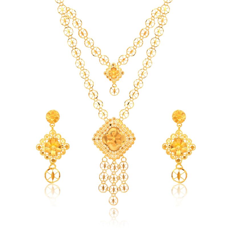 Innovative Techniques in Crafting 22kt Gold Necklace set