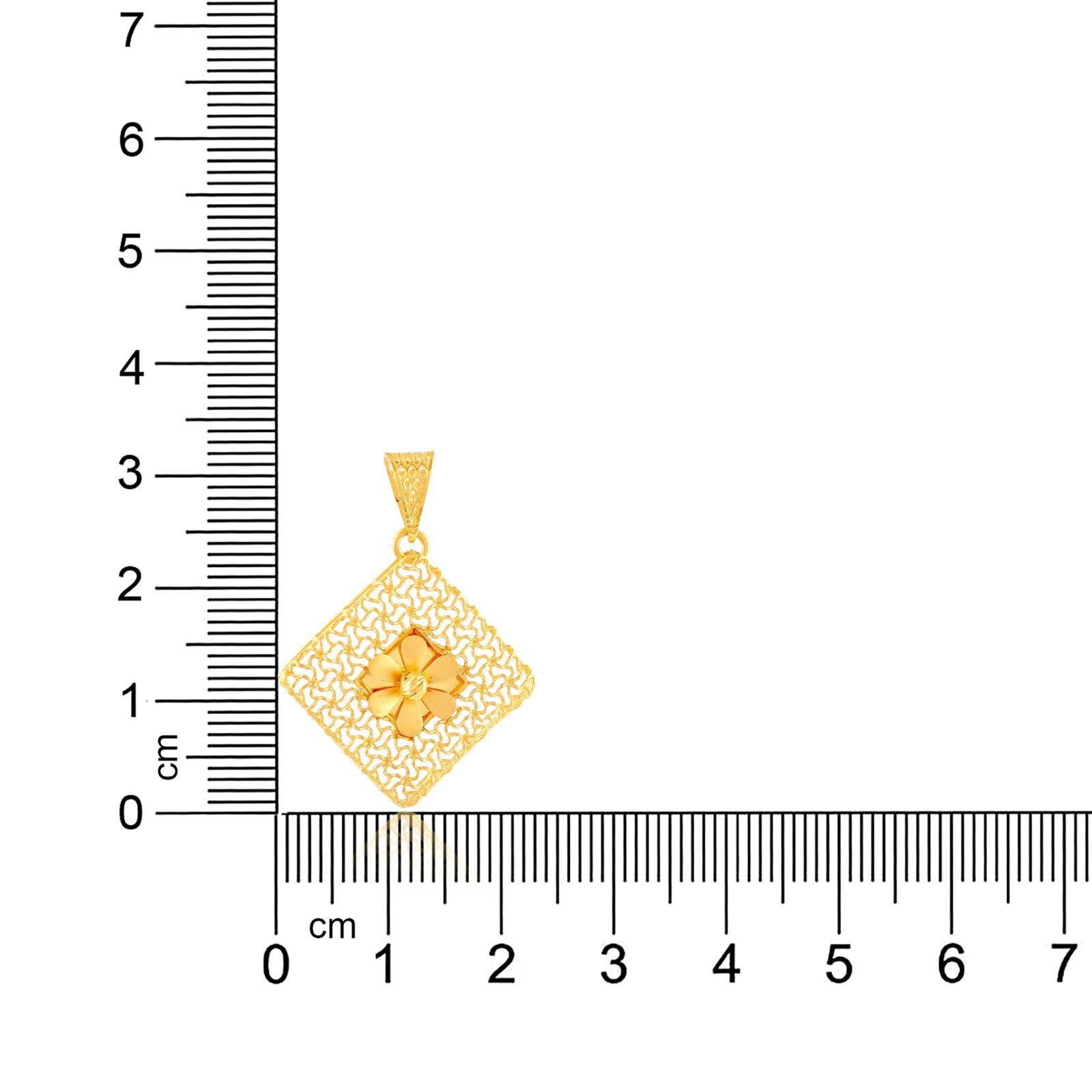 22kt Gold Pendant with Vibrant Flowers - Image 3