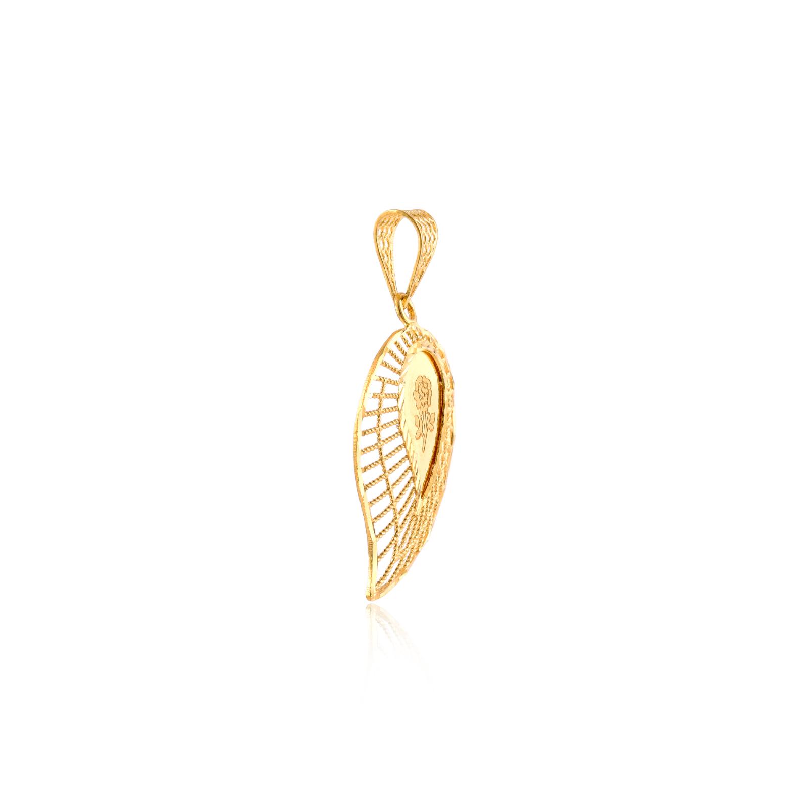 22kt Gold Pendant with Enamel Butterfly Accents - Image 2