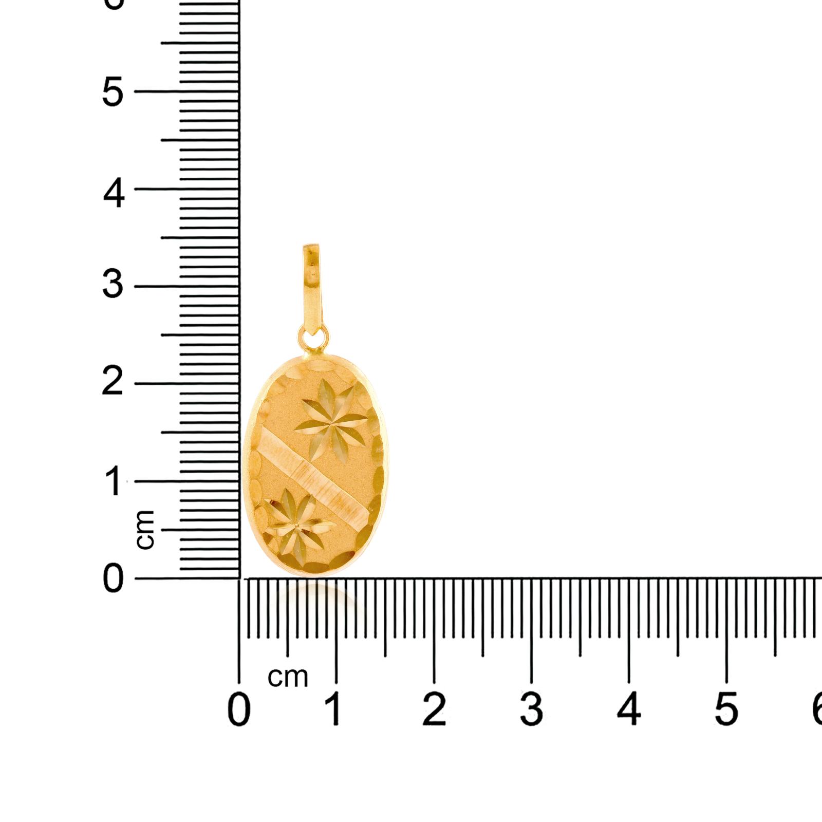 22kt Gold Pendant with Crescent Moon and Starburst Design - Image 3