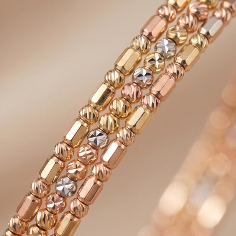 Alternative view of Make Every Moment Sparkle with the Elegant 18K Gold Spring Bangle with Beats Design Available at Bafleh Jewellery