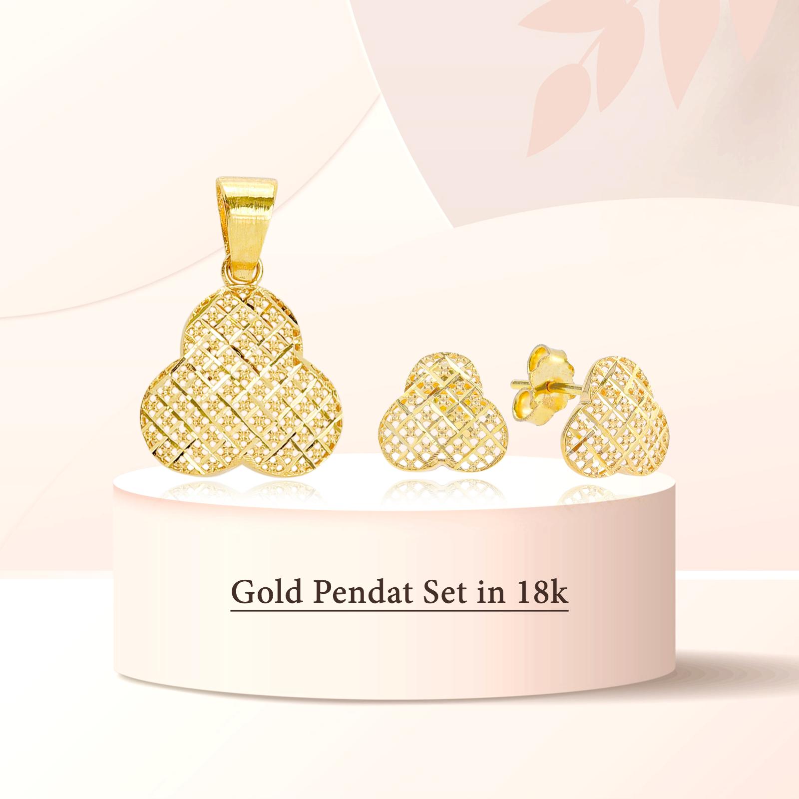 Modern 18K Gold Pendant Set Crafted with Sophisticated Elegance by Bafleh Jewellery - Image 7