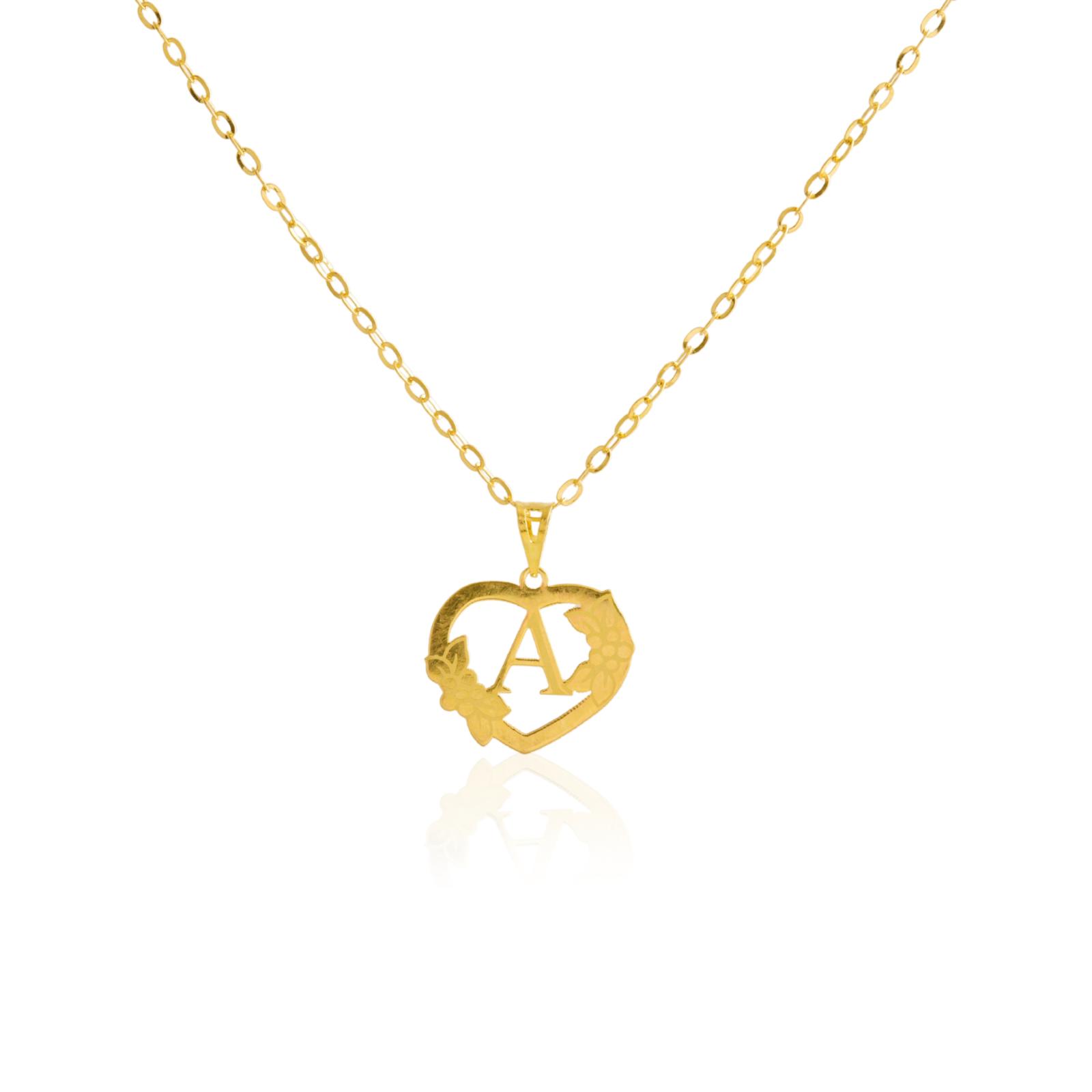 18K Gold 'A' Pendant Necklace - Image 3