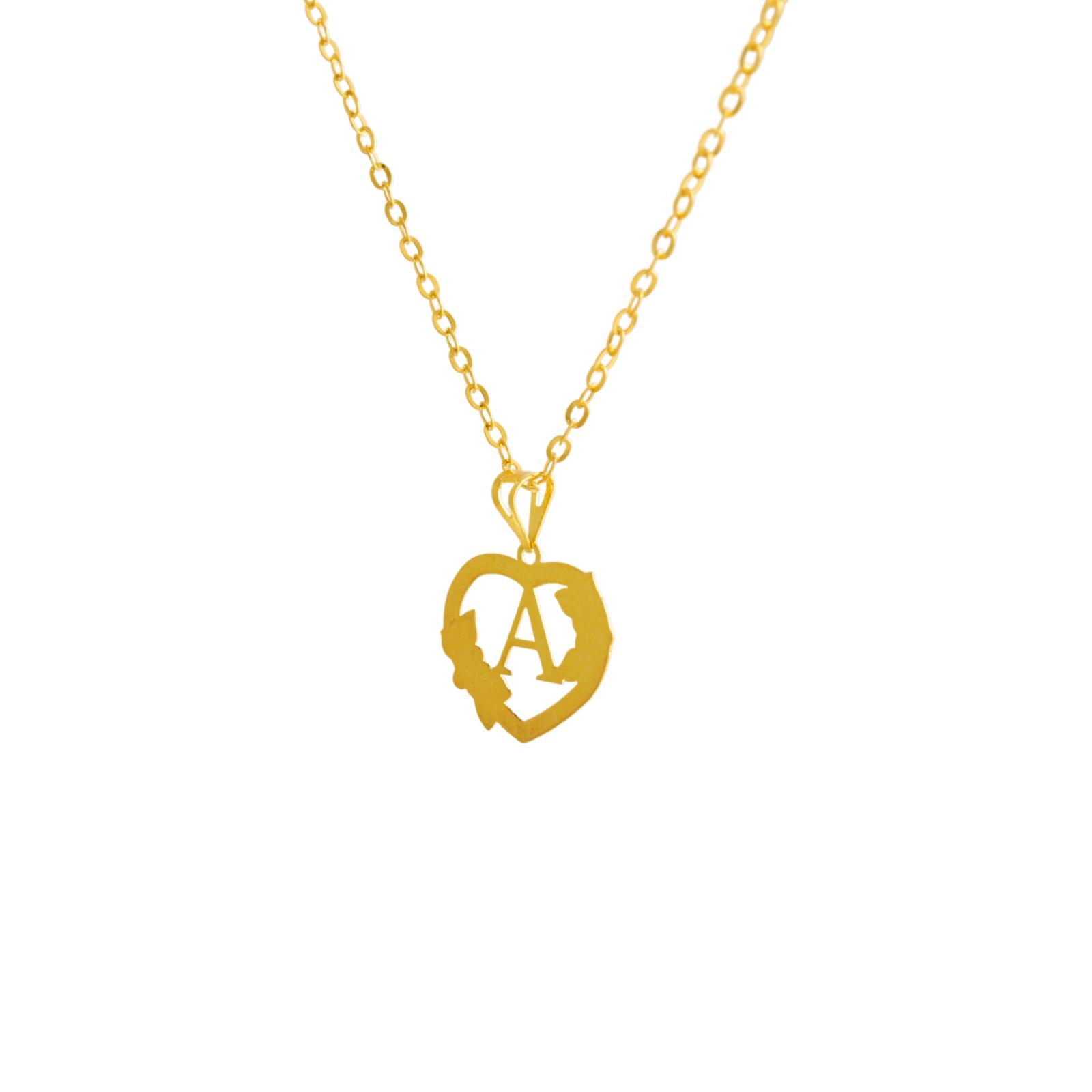 18K Gold 'A' Pendant Necklace - Image 4