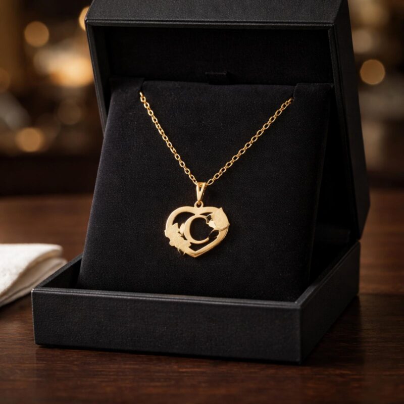 21K Gold 'C' Pendant Necklace
