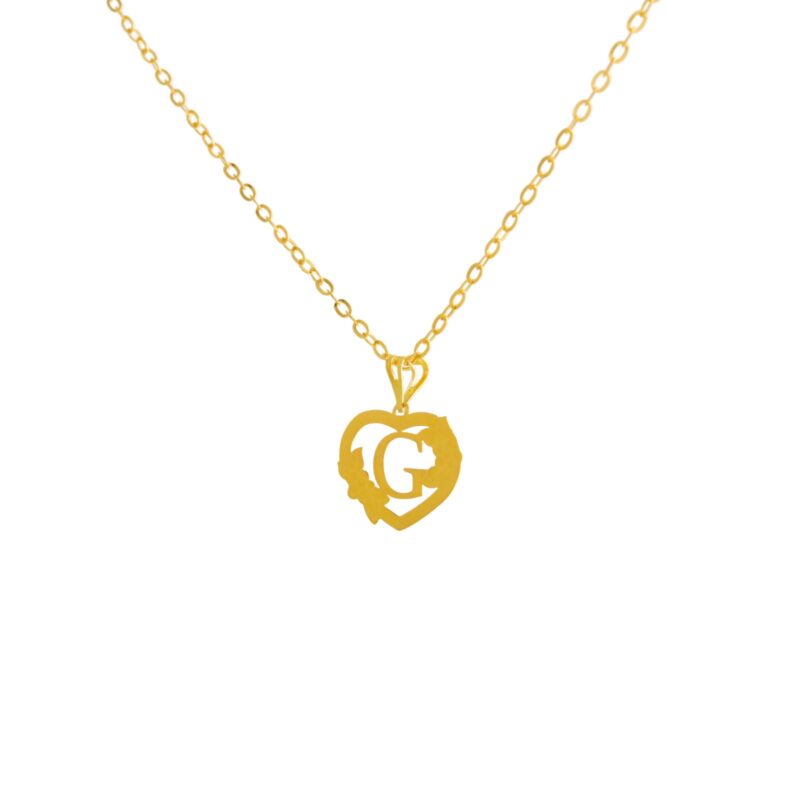 Alternative view of 18K Gold 'G' Pendant Necklace
