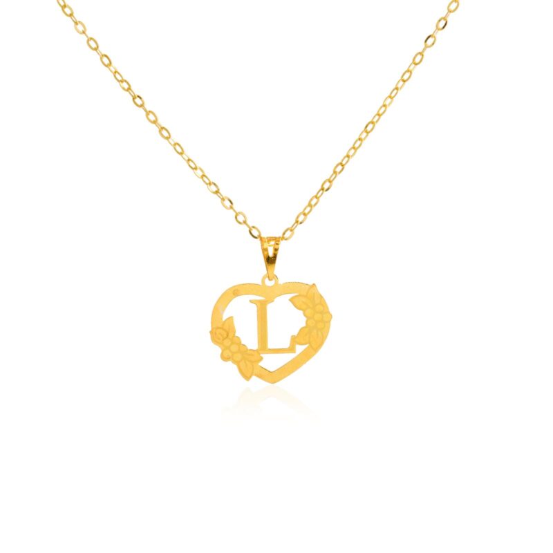 18K Gold 'L' Pendant Necklace
