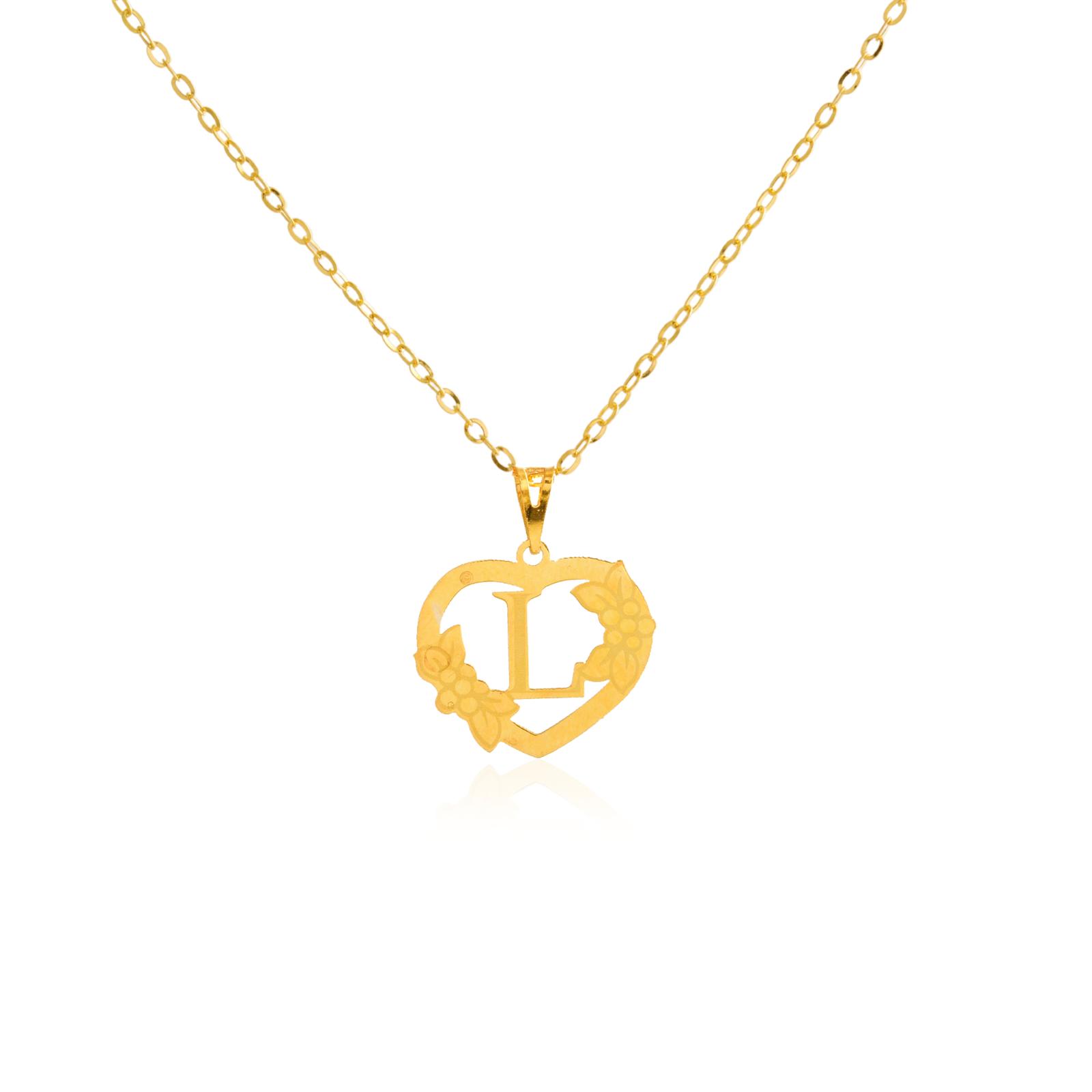 18K Gold 'L' Pendant Necklace