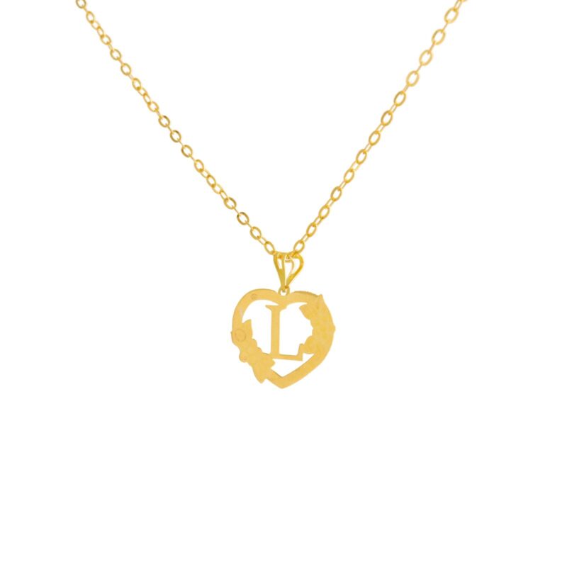 Alternative view of 18K Gold 'L' Pendant Necklace