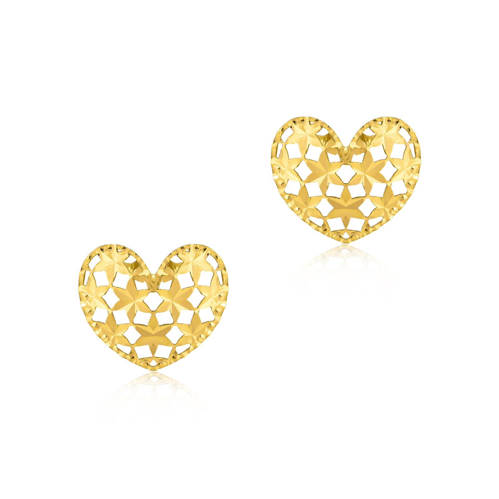 18K Gold Heart-Shaped Earrings