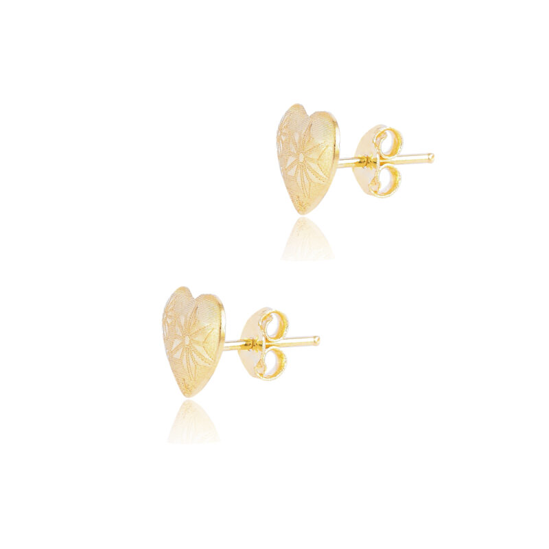 Alternative view of 18K Gold fashionable Heart-Shaped Earrings For Kids