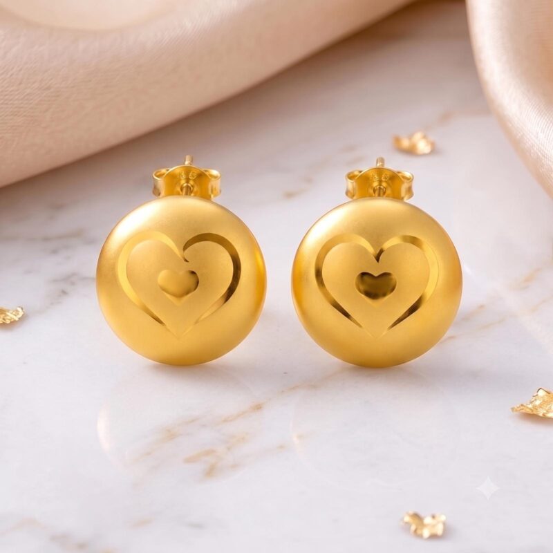 Stylish 21K Gold Earrings Designed for Young Fashion Lovers