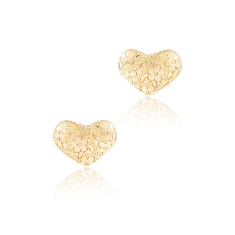 Radiant Heart-Shaped Earrings in 18K Gold For Kids
