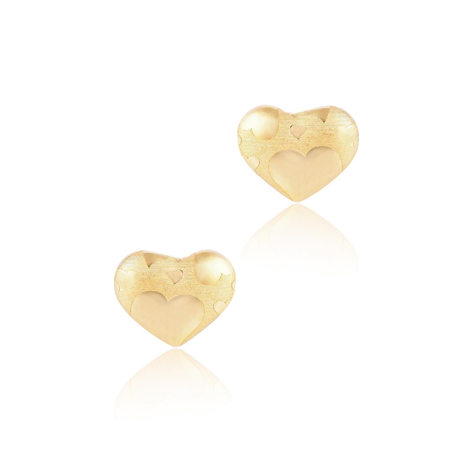 Cherished Heart-Shaped 18K Gold Earrings for Kids