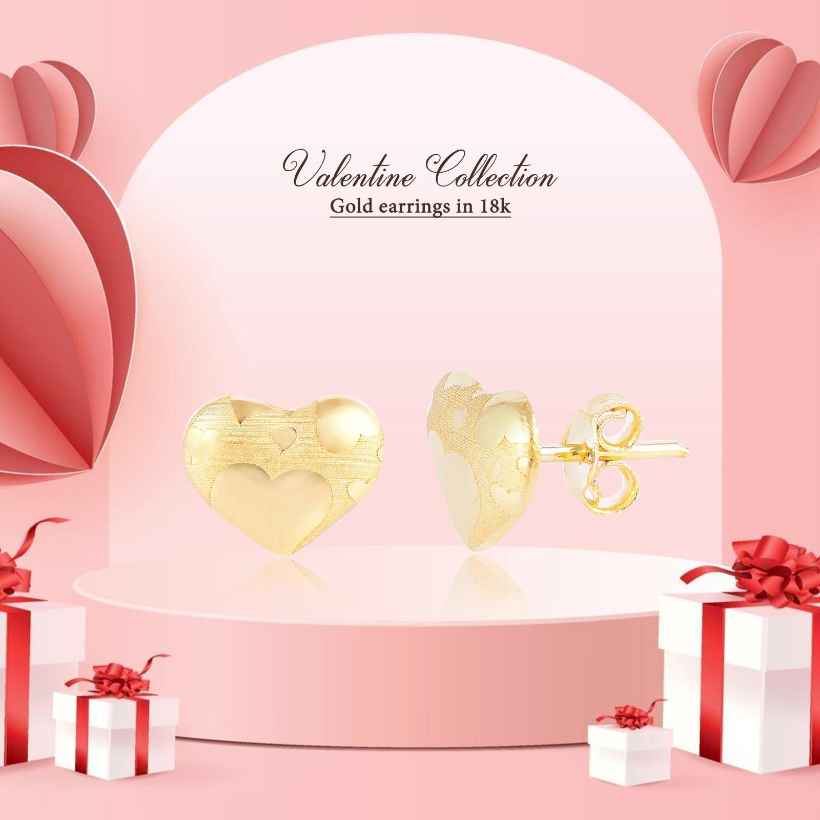 Cherished Heart-Shaped 18K Gold Earrings for Kids - Image 4