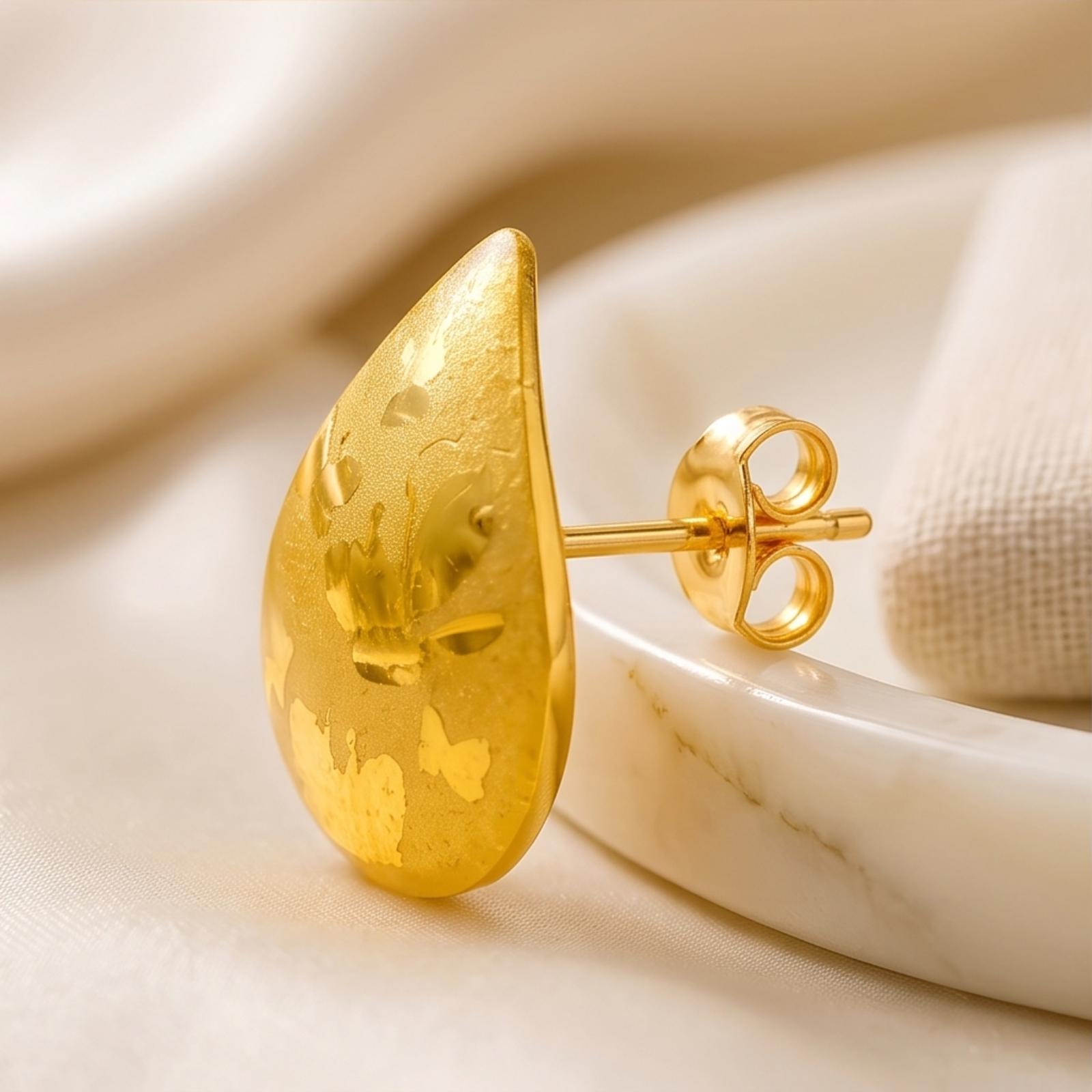 Trendy 21K Gold Earrings for Teenage Girls | Bafleh Jewellery - Image 3