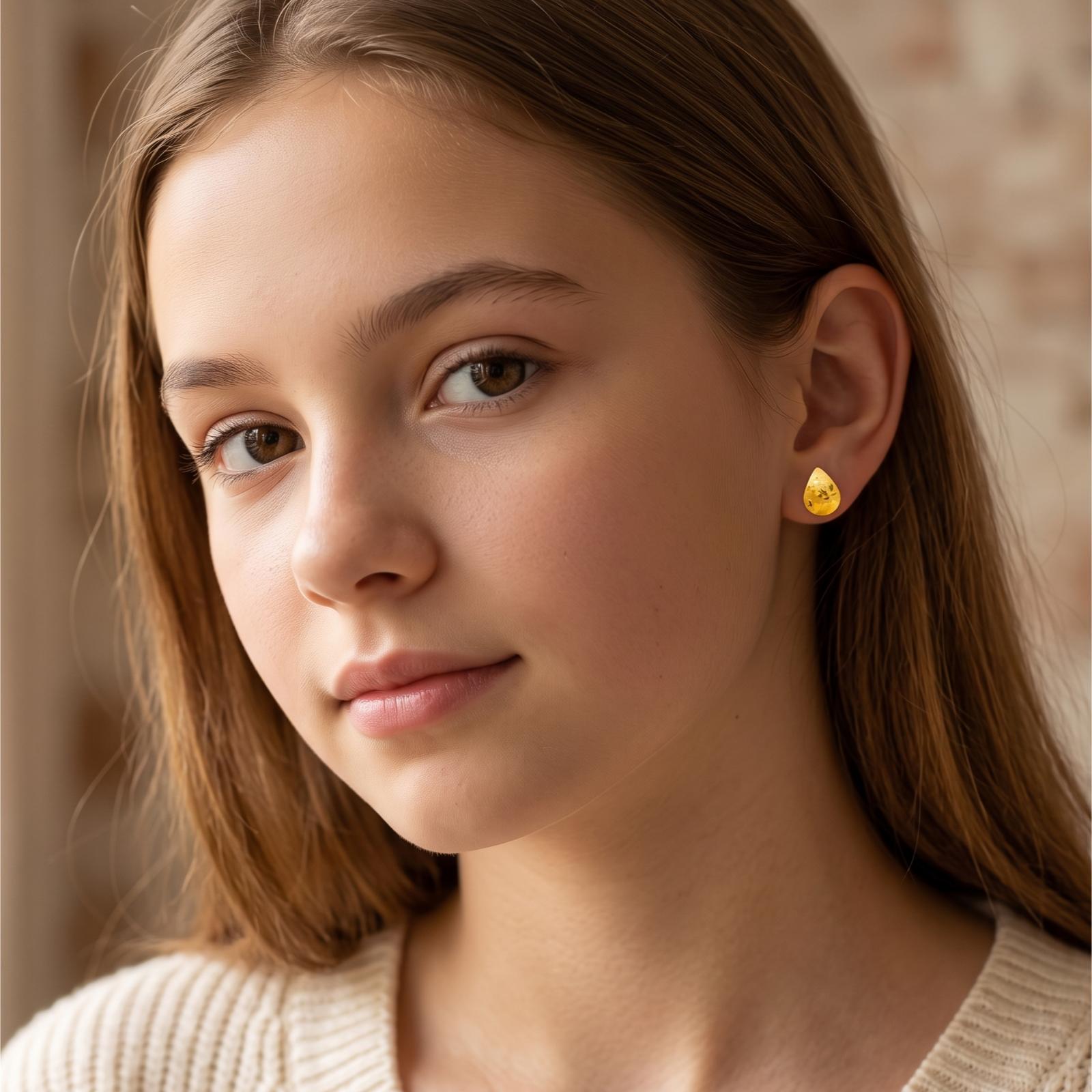 Trendy 21K Gold Earrings for Teenage Girls | Bafleh Jewellery - Image 4