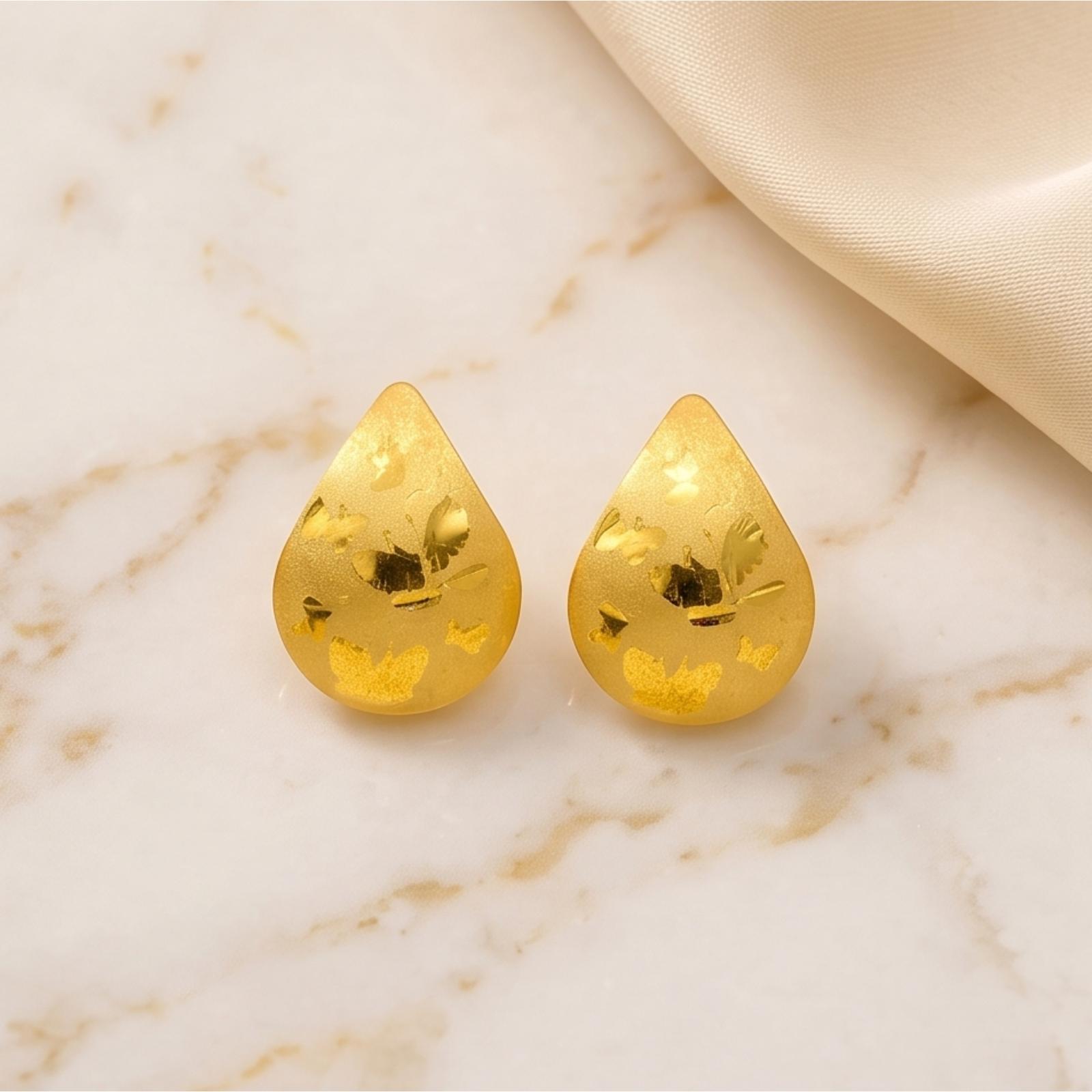 Trendy 21K Gold Earrings for Teenage Girls | Bafleh Jewellery