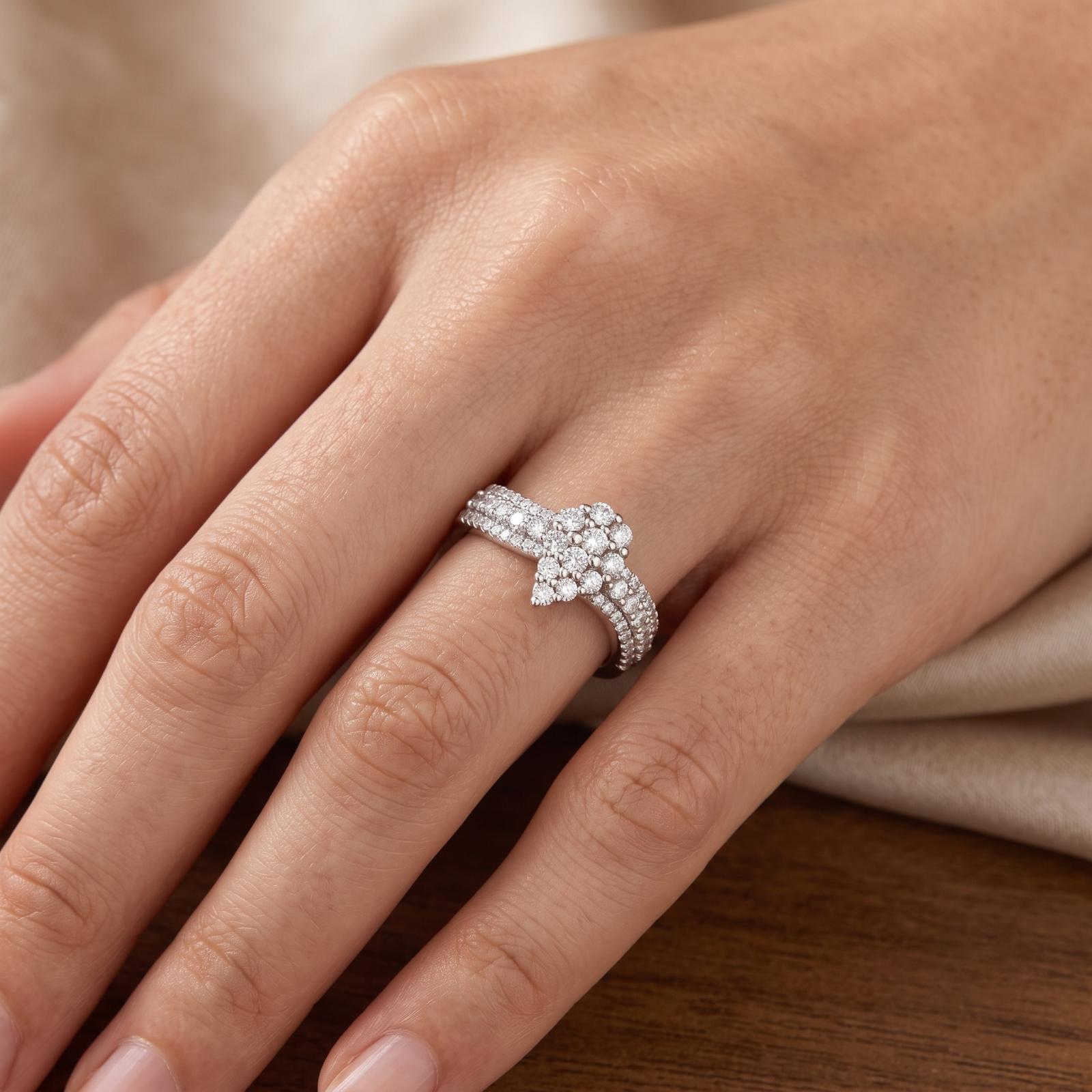 Crafted for Elegance, Designed for Forever Discover the Beauty of 18K White Gold Natural Diamond Rings at Bafleh Jewellery - Image 3