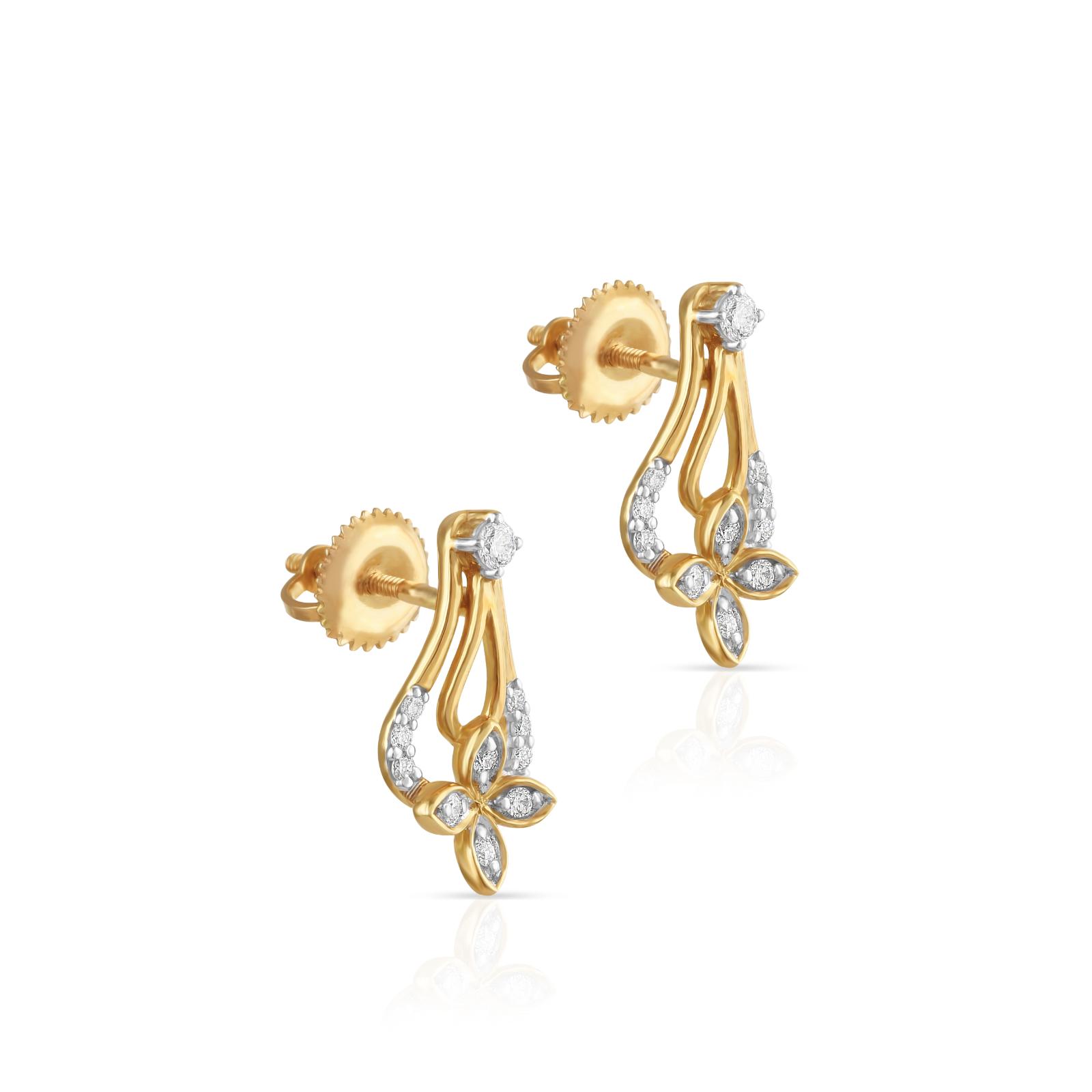 Illuminate Every Moment with Bafleh Jewellery?s 18K Yellow Gold Diamond Earrings IDT Certified Brilliance - Image 2