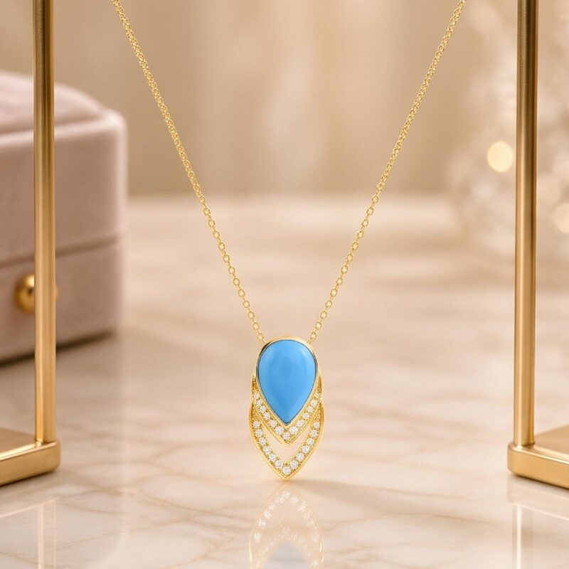 Classic Elegance 18K Yellow Gold Natural Diamond Necklace by Bafleh Jewellery