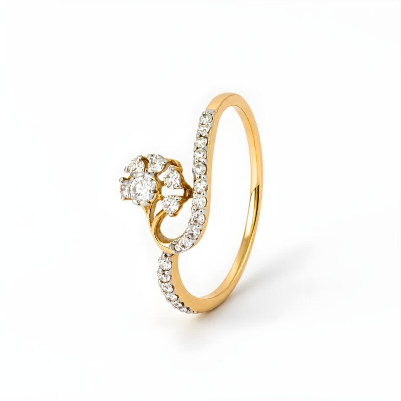 Alternative view of Exclusive 18K Yellow Gold Diamond Ring Featuring Natural Brilliant Diamonds Elegant & Refined
