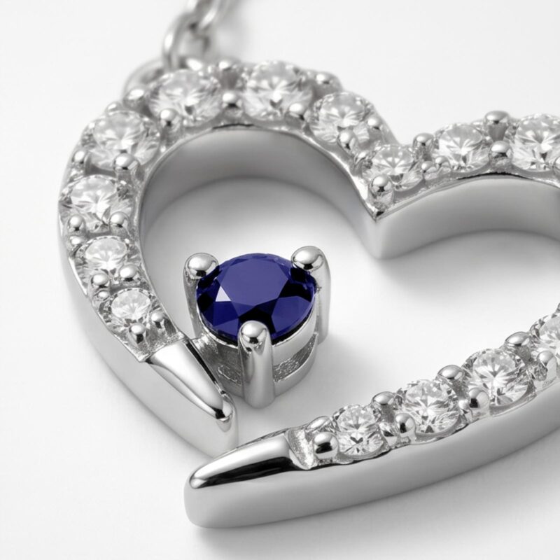 Alternative view of Celebrate Love with an 18K White Gold Heart Diamond Necklace