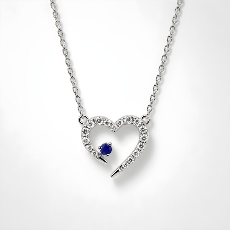 Celebrate Love with an 18K White Gold Heart Diamond Necklace