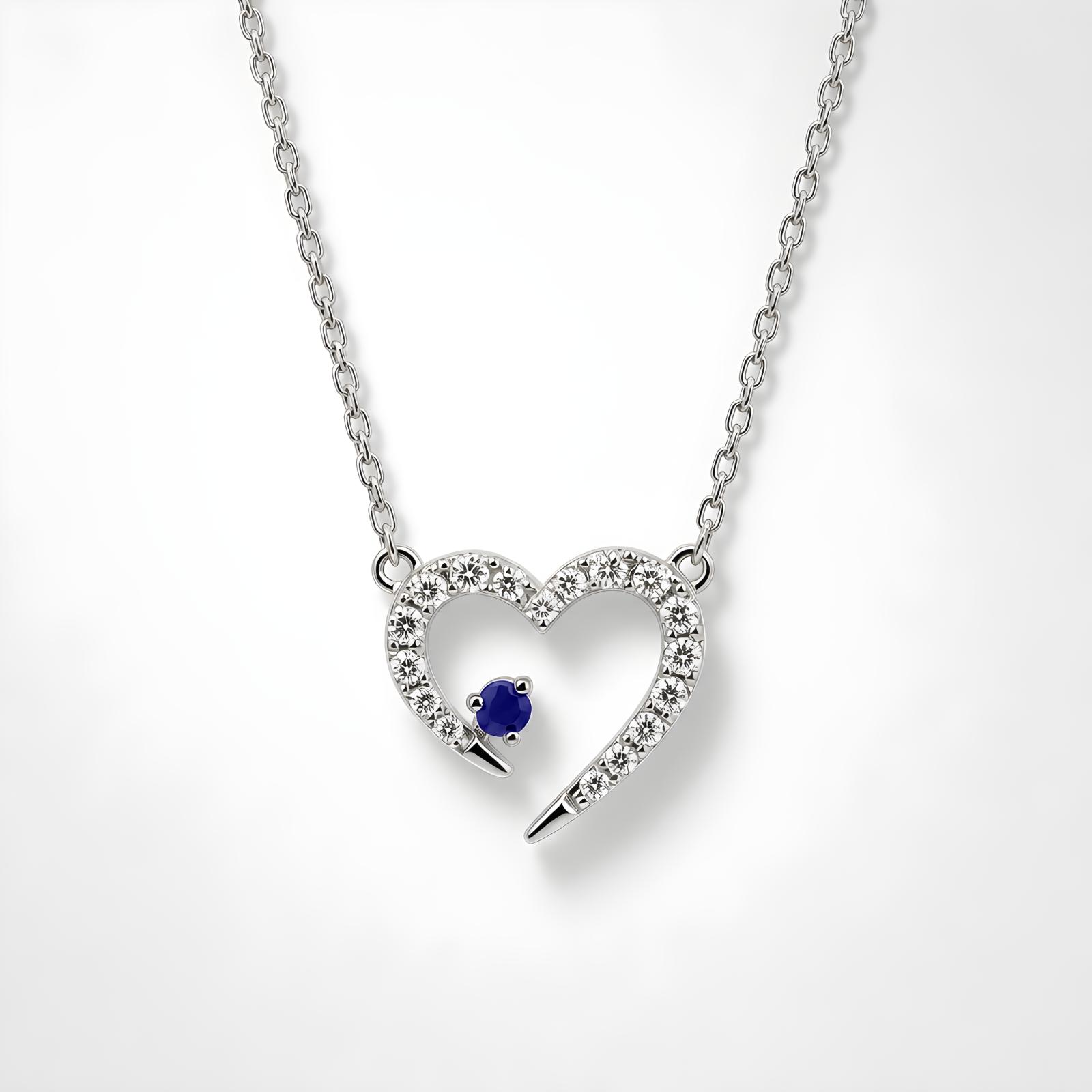 Celebrate Love with an 18K White Gold Heart Diamond Necklace