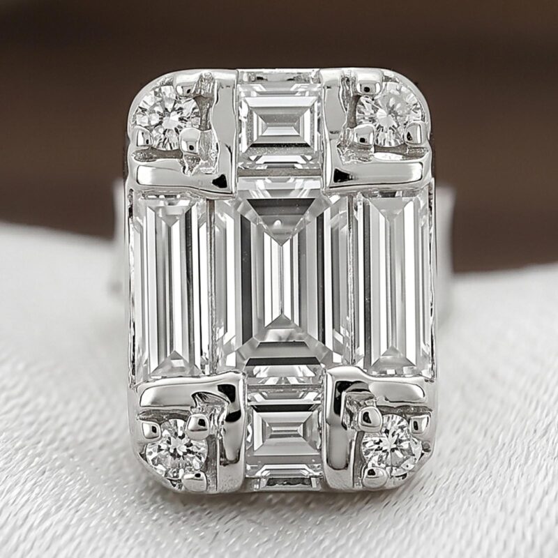 Alternative view of Elegant 18K White Gold Natural Diamond Tiny Stud Earrings | IDT Certified | Bafleh Jewellery