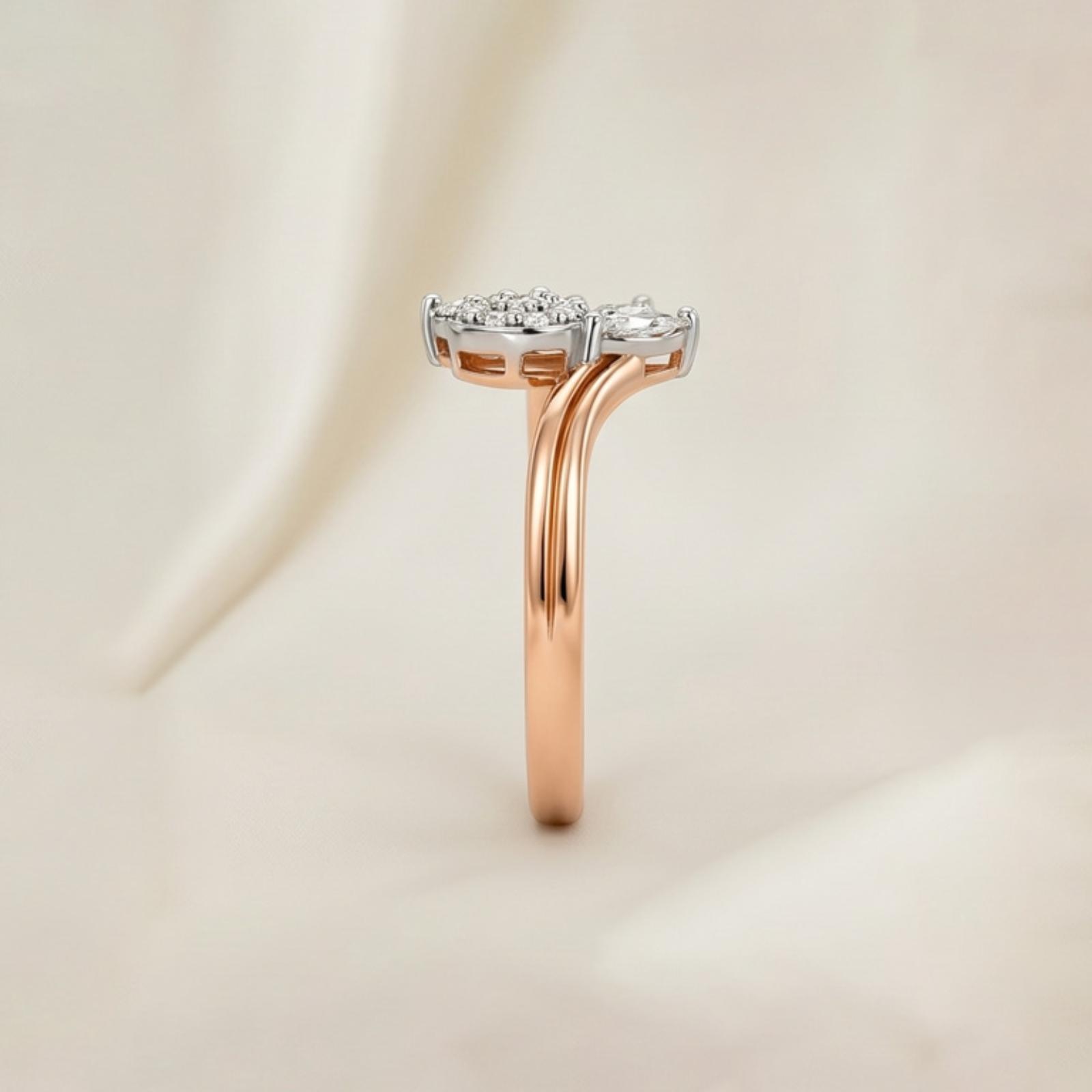 Minimal Elegant 18K Rose Gold Natural Diamond Ring Perfect Everyday Luxury Wear - Image 4