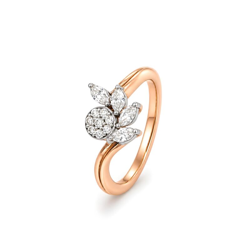 Minimal Elegant 18K Rose Gold Natural Diamond Ring  Perfect Everyday Luxury Wear