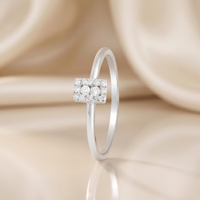 Bafleh Jewellery Exclusive 18K White Gold Natural Diamond Ring