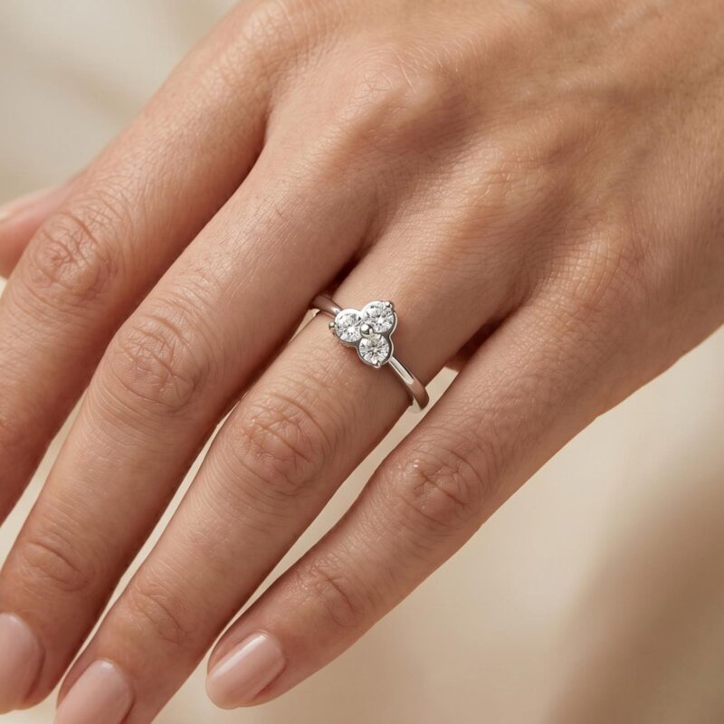 Alternative view of Premium Craft 18K White Gold Diamond Ring with Natural Diamond Elegant Bridal Jewellery Choice