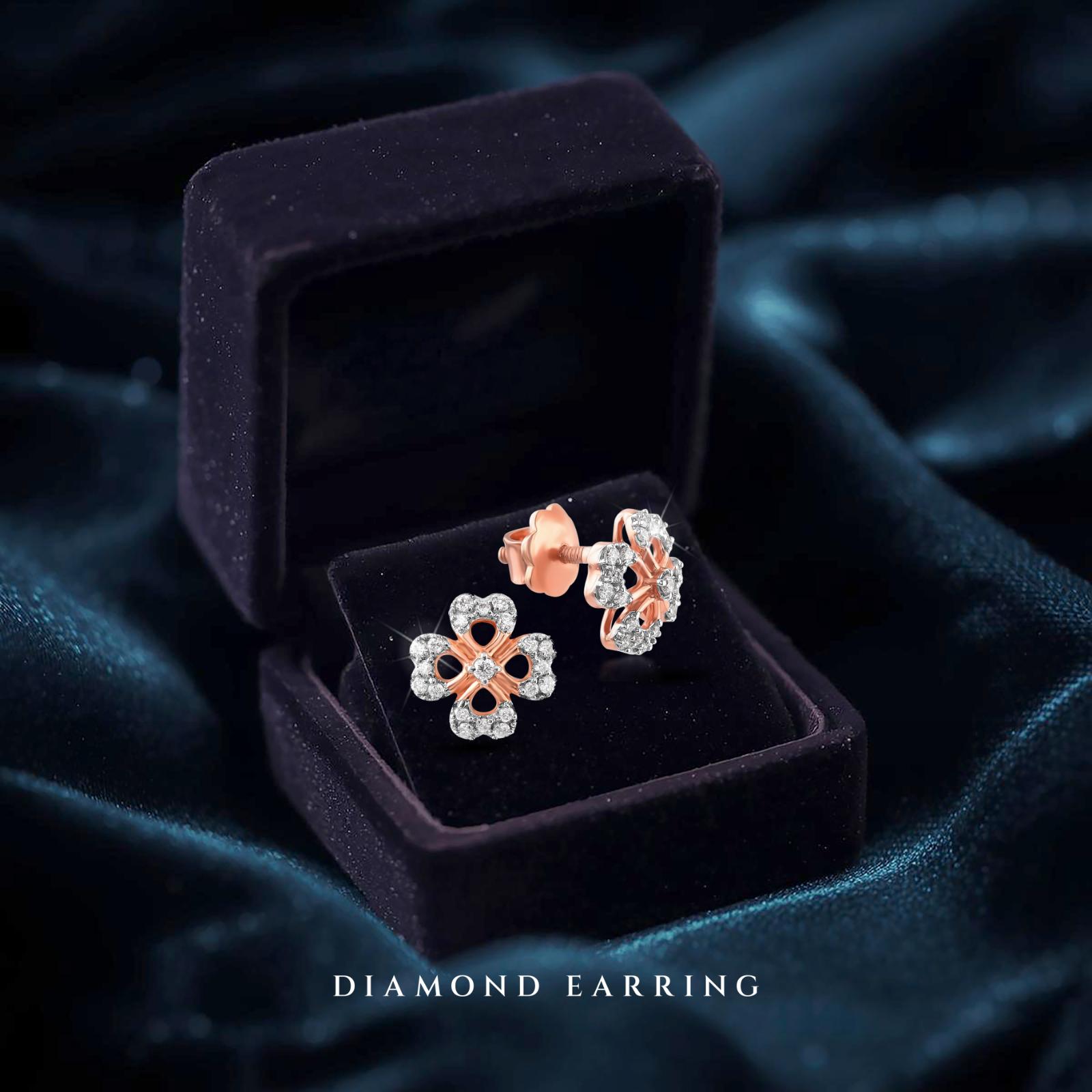 Bafleh Jewellery Presents Exquisite 18K Rose Gold Diamond Earrings Certified Brilliance for Your Timeless Style - Image 3