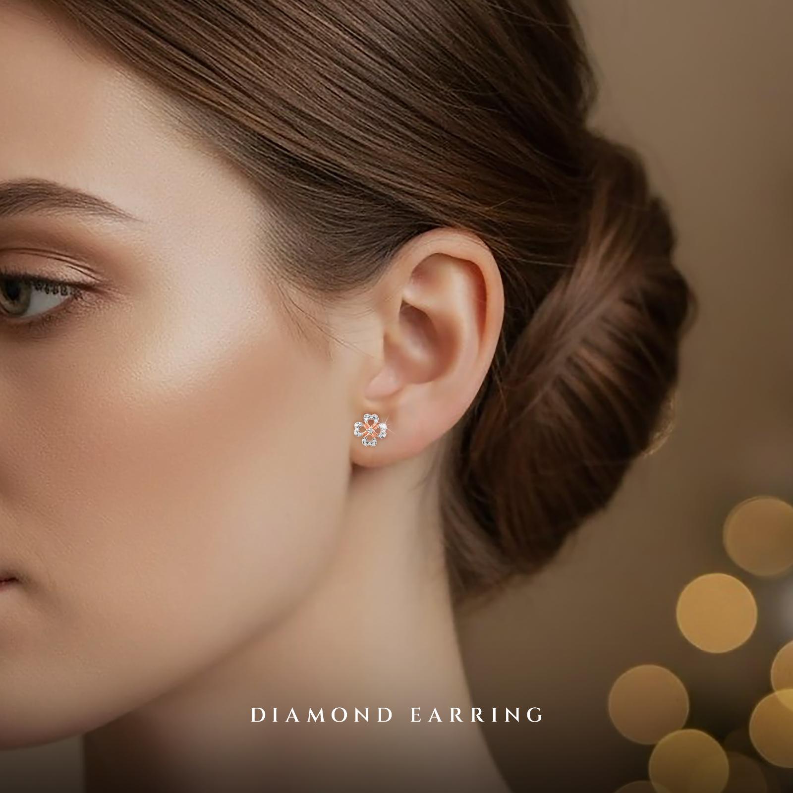 Bafleh Jewellery Presents Exquisite 18K Rose Gold Diamond Earrings Certified Brilliance for Your Timeless Style - Image 4