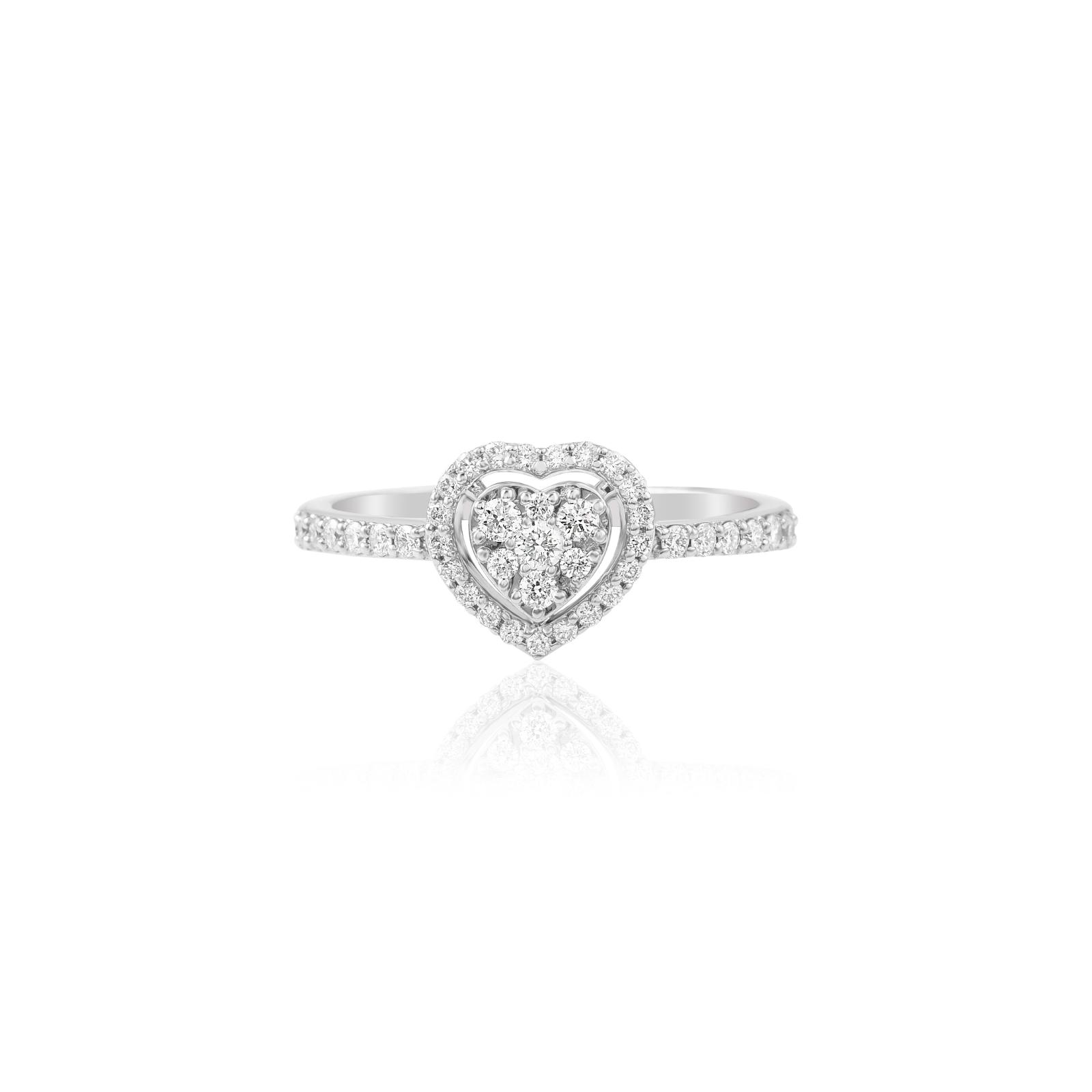 Exquisite White Gold Heart?Shape Diamond Rings at Bafleh Jewellery - Image 2