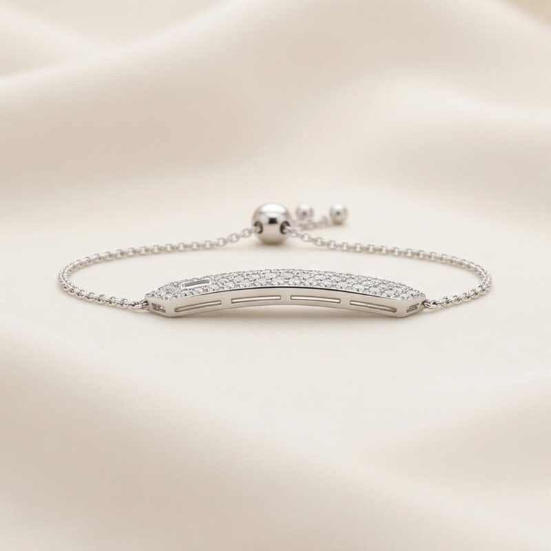 Elegant Diamond Bracelet in 18K White Gold| Bafleh Jewellery