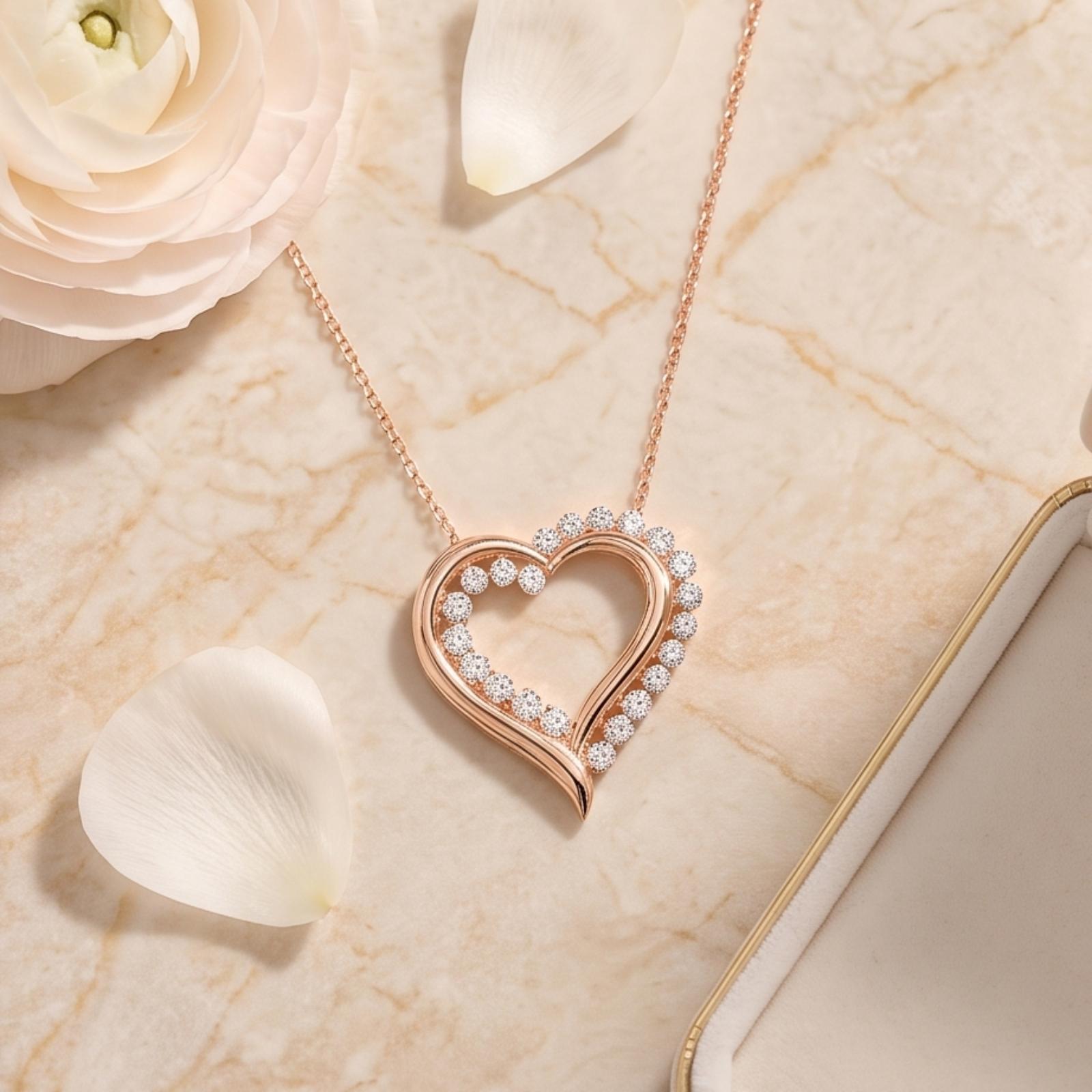 White Gold Natural Diamond Necklace Certified Elegance Only at Bafleh Jewellery - Image 3