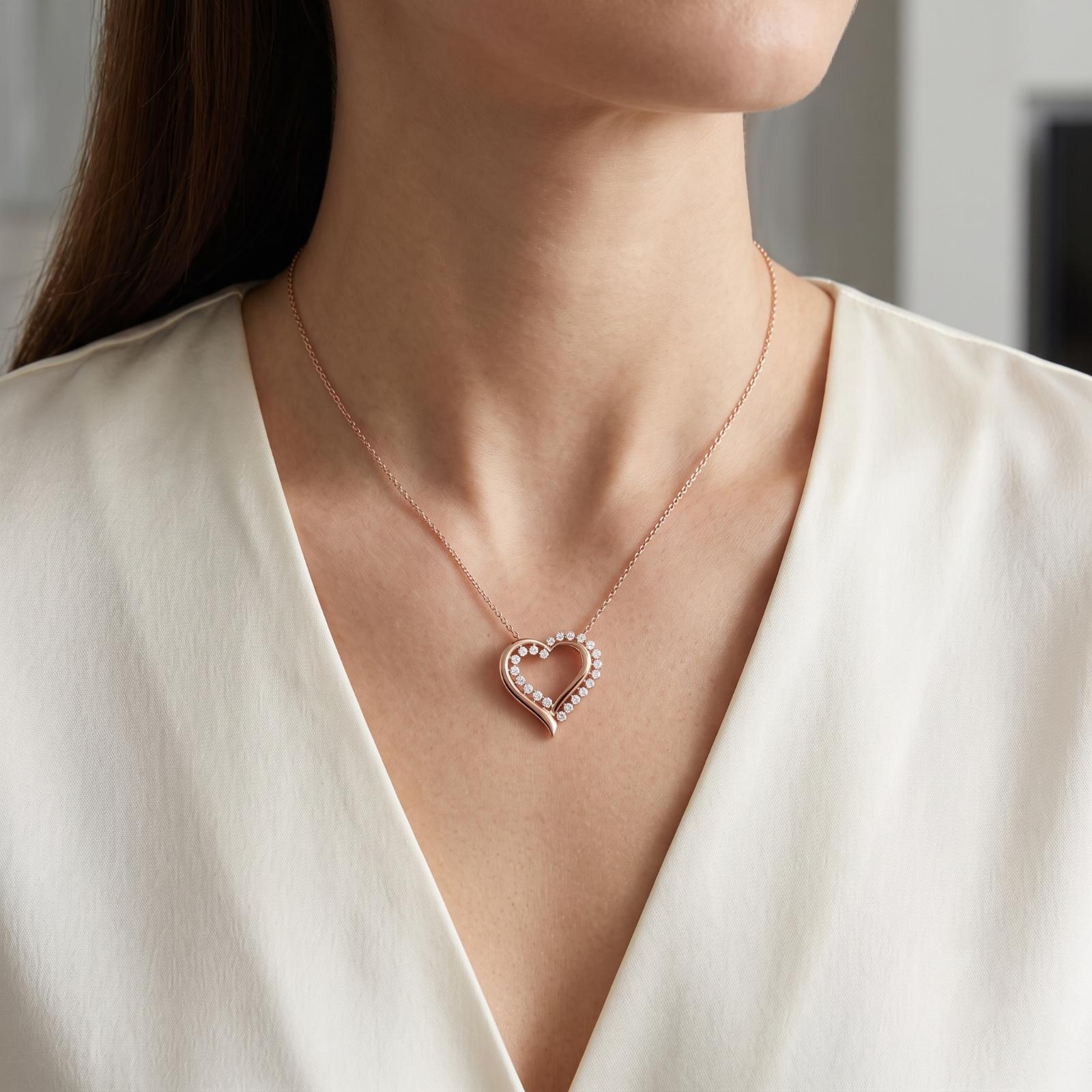 White Gold Natural Diamond Necklace Certified Elegance Only at Bafleh Jewellery - Image 5